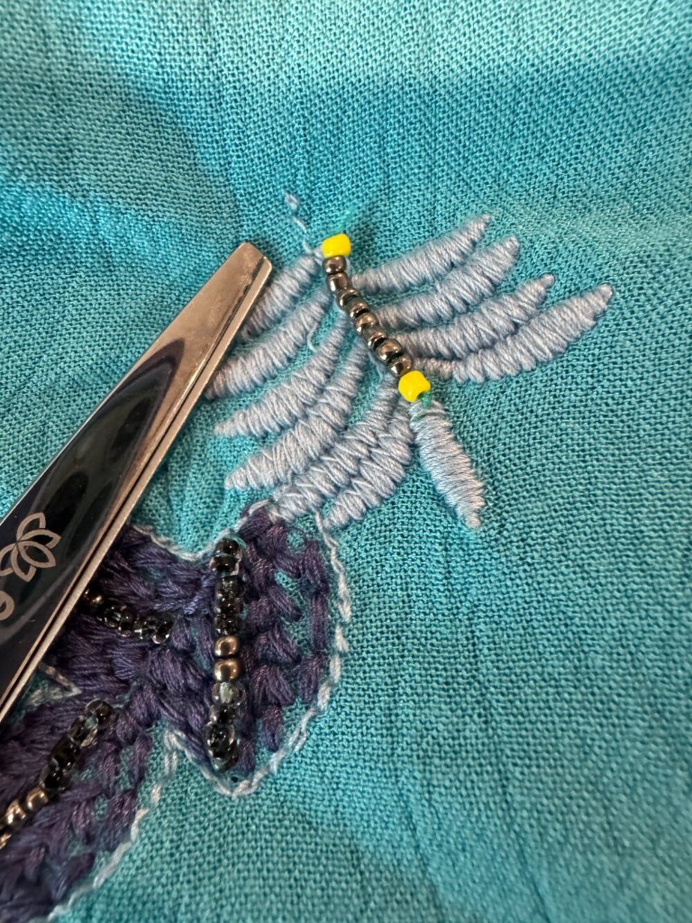 Chico’s Special Edition Embroidered Beaded Turquoise Ruana Duster Kimono S/M - Picture 16 of 16